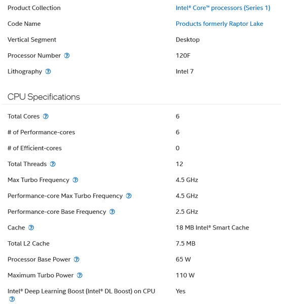 Intel Core 5 120F