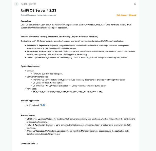 UniFi OS Server 4.2.23 Download UniFi OS Server 4.2.23 Download