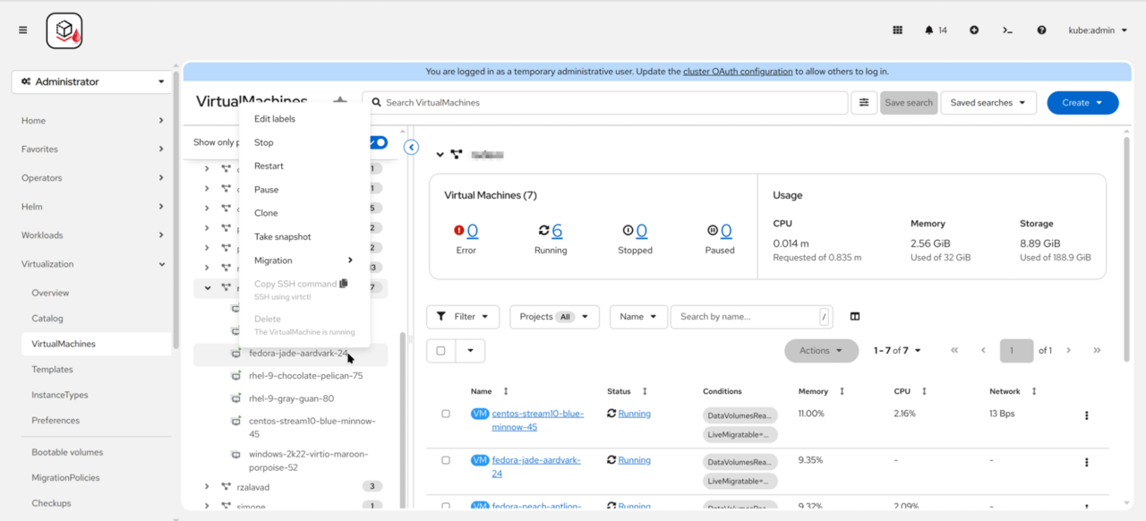 Red Hat OpenShift Virtualization 4.19 VMS Openshift  Bild © Red Hat