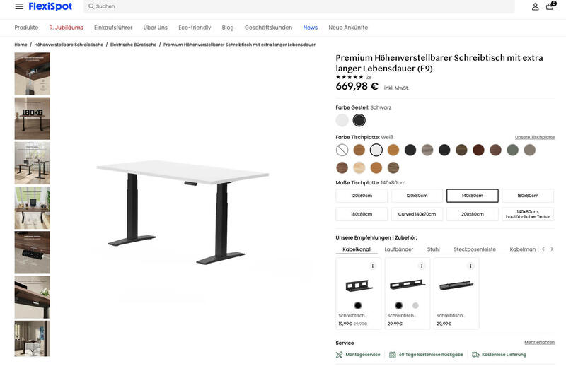 Flexispot Shop Konfigurator Flexispot Shop Konfigurator