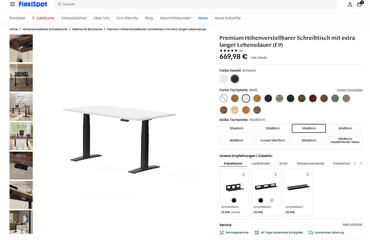 Flexispot Shop Konfigurator