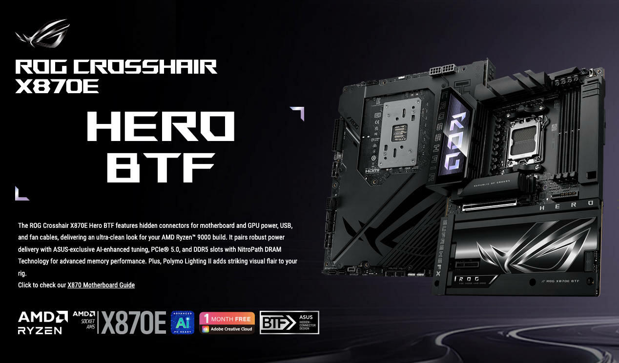 ASUS ROG Crosshair X870E HERO BTF  Bild © ASUS