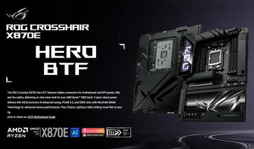 ASUS ROG Crosshair X870E HERO BTF bringt Rear-Connector-Design, PCIe 5.0-NVMe und 8600 MT/s DDR5 für AM5-Systeme