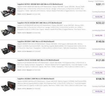 Sapphire NITRO B850 Motherboards gelistet