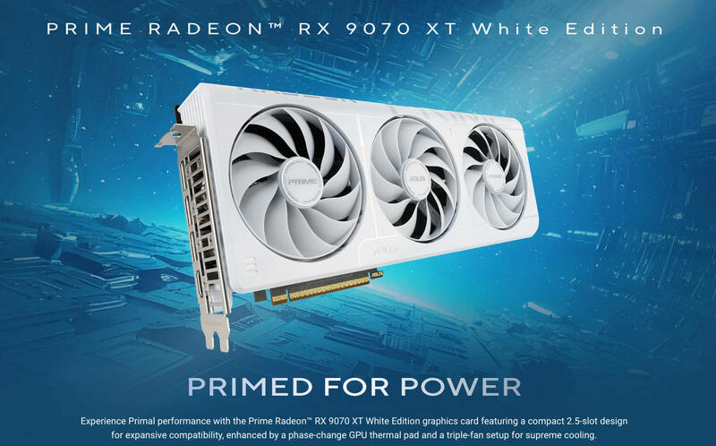 ASUS Radeon RX 9070 XT Prime White als Ergänzung des Lineups vorgestellt 