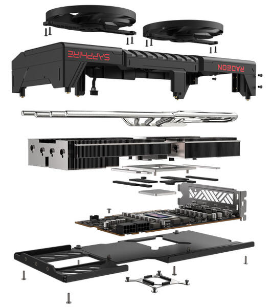 Sapphire Radeon RX 9070 Pulse Aufbau Sapphire Radeon RX 9070 Pulse Aufbau