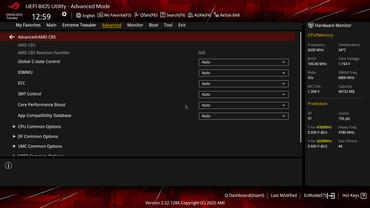 ASUS ROG Crosshair X870E HERO BIOS Advanced AMD CBNS
