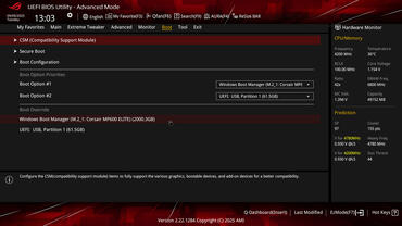 ASUS ROG Crosshair X870E HERO BIOS Boot