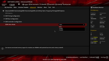 ASUS ROG Crosshair X870E HERO BIOS Advanced AMD OC DDR Fabric