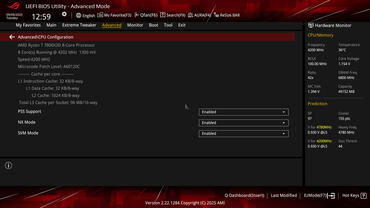 ASUS ROG Crosshair X870E HERO BIOS Advanced CPU Config