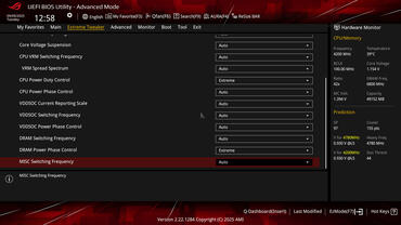 ASUS ROG Crosshair X870E HERO BIOS Extreme Tweaker Voltages