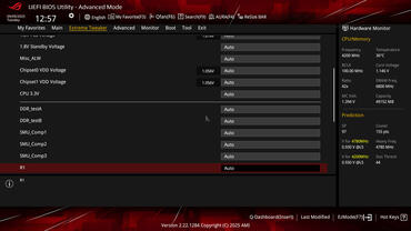 ASUS ROG Crosshair X870E HERO BIOS Extreme Tweaker  Spannungen