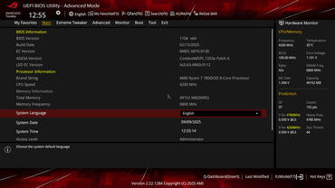ASUS ROG Crosshair X870E HERO BIOS Main