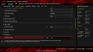 ASUS ROG Crosshair X870E HERO BIOS Extreme Tweaker Übersicht