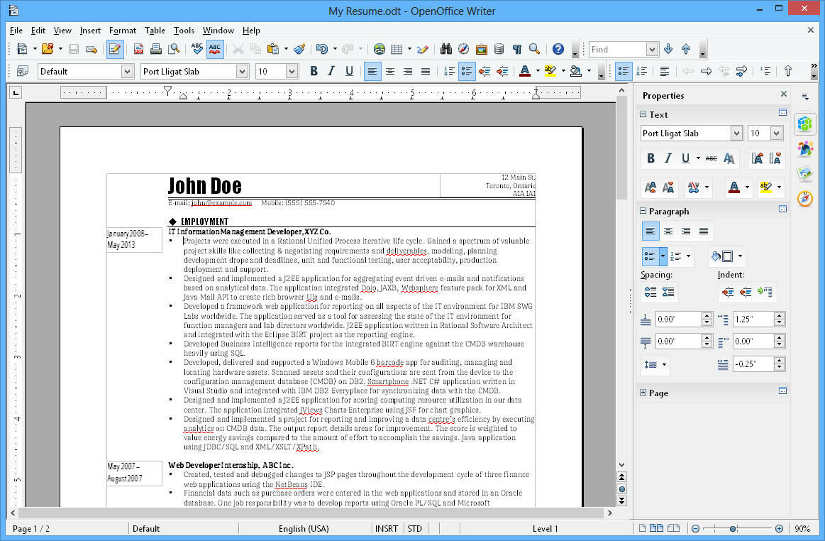 OpenOffice Write  Bild © Apache