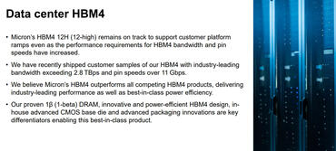 Micron HBM4 Roadmap