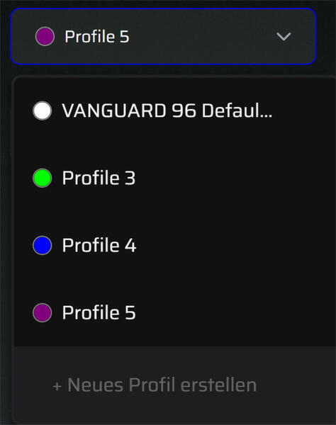 Corsair VANGUARD 96 Software Profile Corsair VANGUARD 96 Software Profile