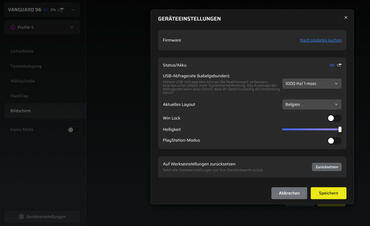 Corsair VANGUARD 96 Software Allgemeine Einstellungen