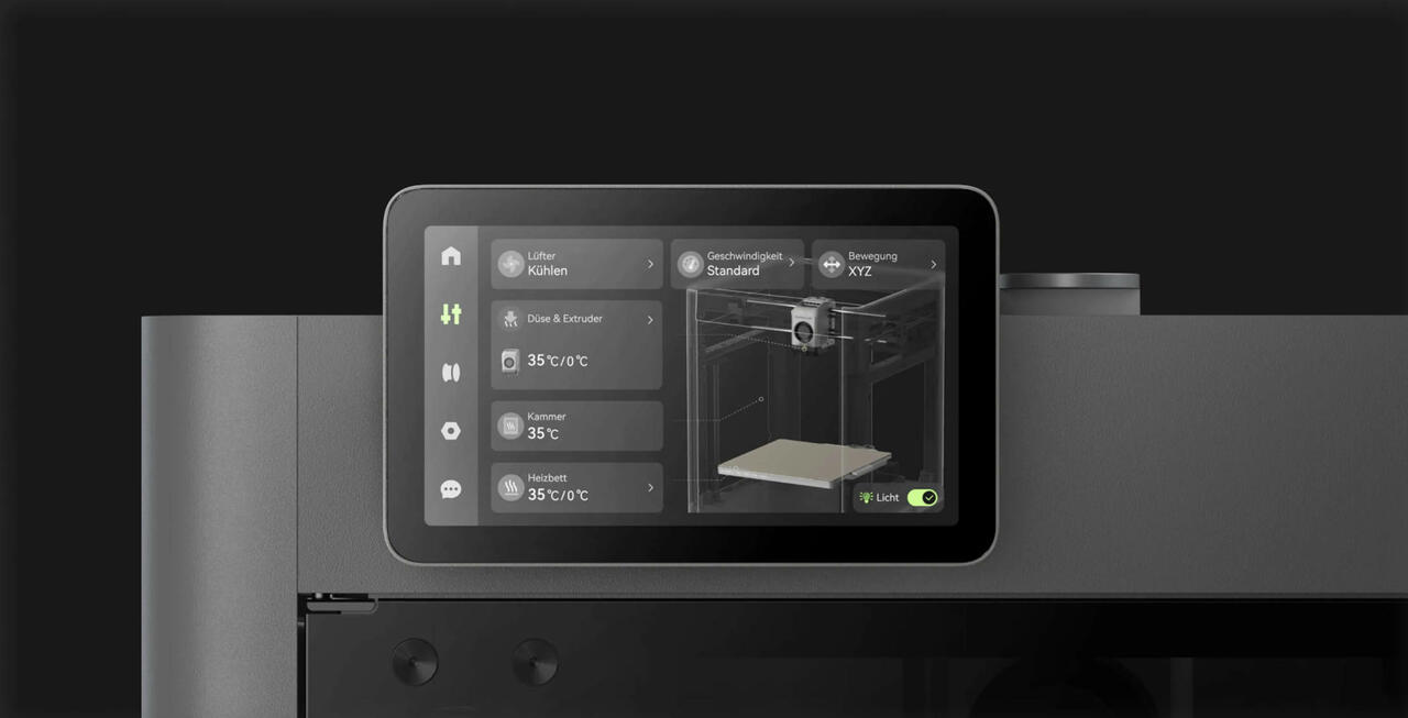 Bambu Lab P2S Display  Bild © Bambu Lab