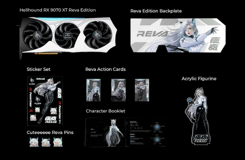 PowerColor Radeon RX 9070 XT Hellhound REVA Edition Lieferumfang PowerColor Radeon RX 9070 XT Hellhound REVA Edition Lieferumfang