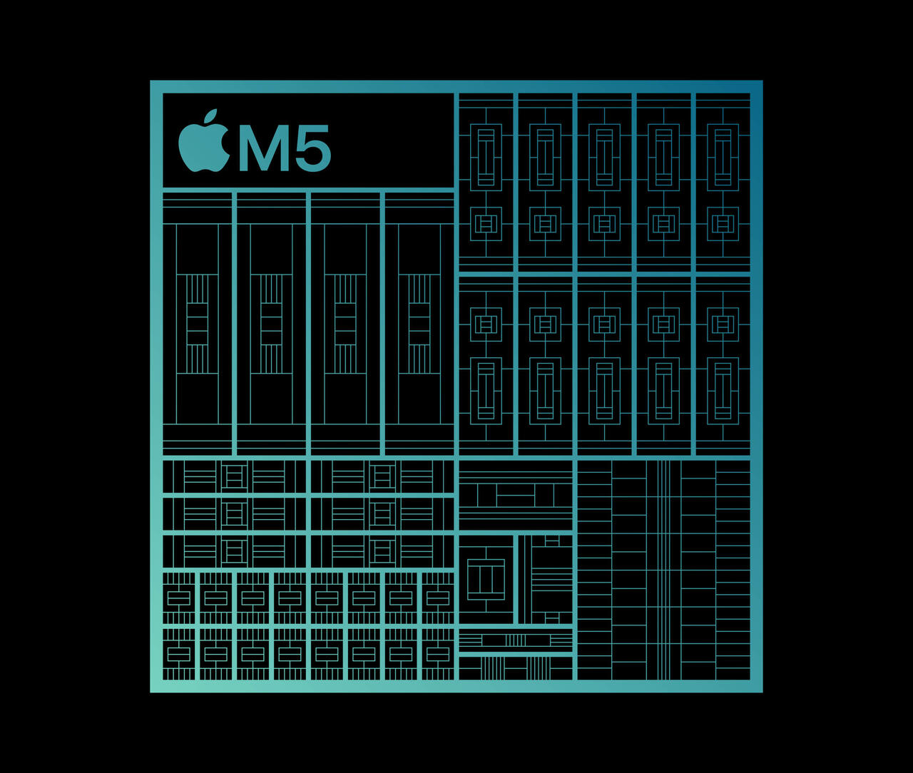 Apple M5 Chipaufbau  Bild © Apple