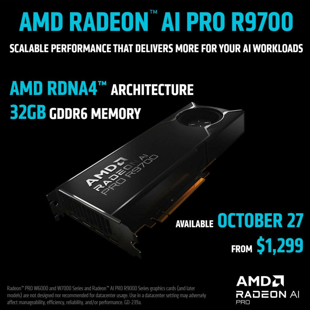 Radeon AI Pro R9700 Preise  Bild © AMD