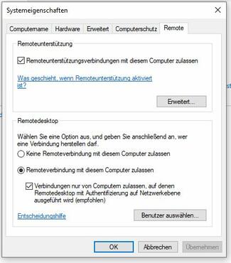 Windows 10 - Remote Desktop Aktivieren