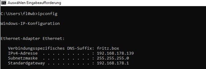 Windows 10 IPconfig