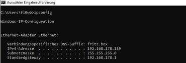 Windows 10 IPconfig