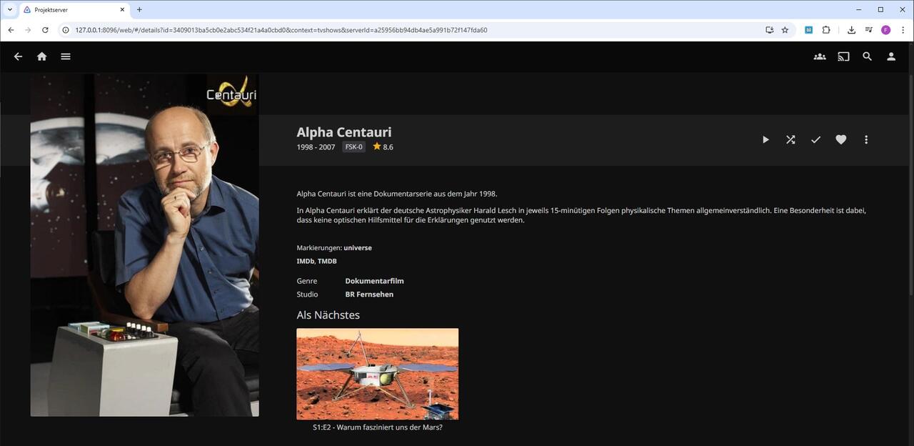 Jellyfin Tutorial | Serie Ansicht  Bild © PCMasters.de