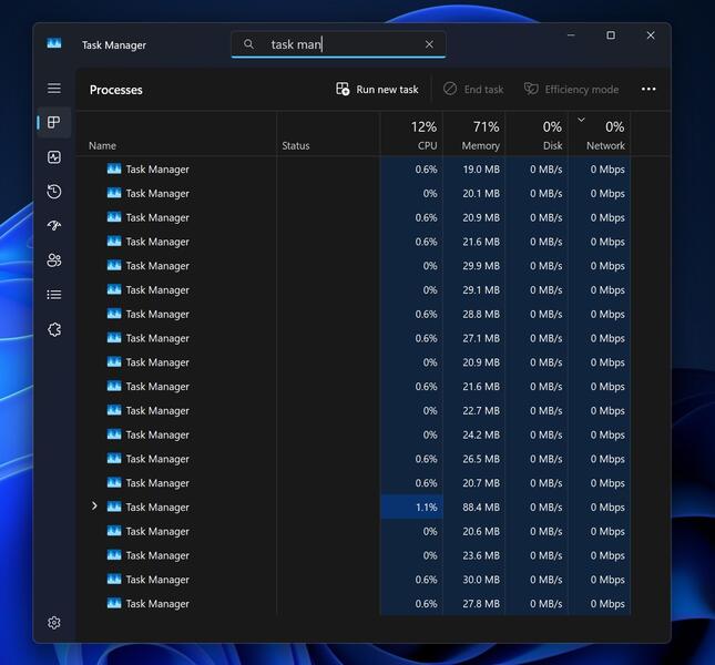 Windows 11 Preview Update KB5067036 Task Manager Windows 11 Preview Update KB5067036 Task Manager