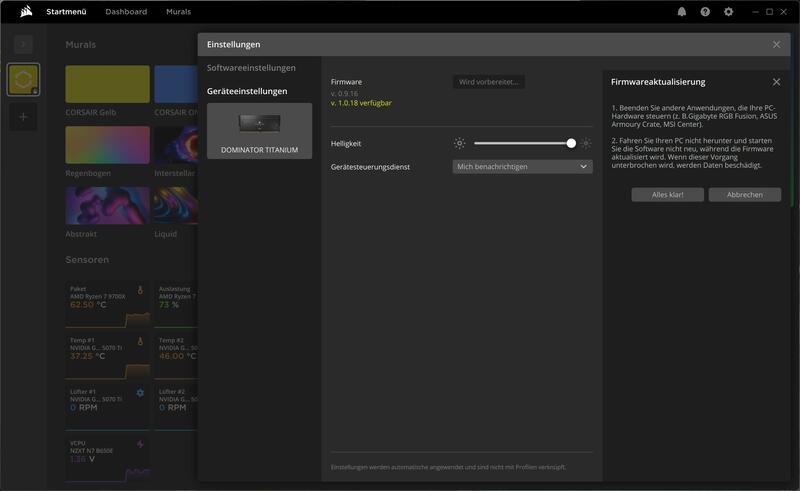 Corsair Dominator Titanium iCue Firmware Update