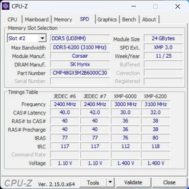 Corsair Dominator Titanium 48 GB DDR5 6000 SPD
