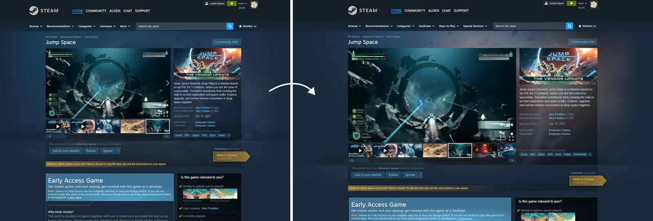 Steam Store Design Update  Bild © Steam/Valve