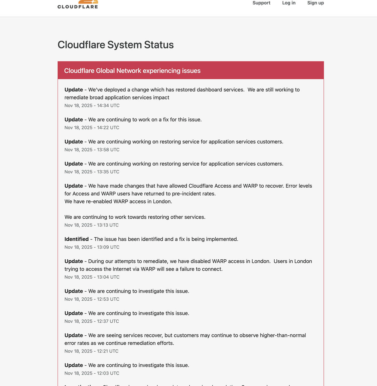 Cloudflare Ausfall  Bild © Cloudflare