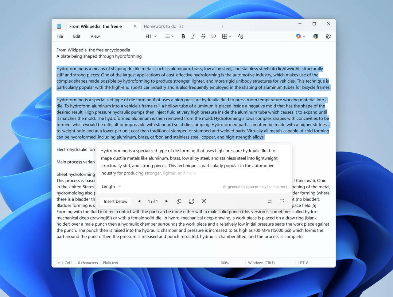 Notepad v11.2510.6.0  Bild © Microsoft