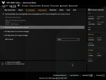 ASUS TUF GAMING B850 PLUS WIFI BIOS Advanced AMD OC CPU Core Control