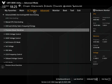 ASUS TUF GAMING B850 PLUS WIFI BIOS Advanced AMD OC 1