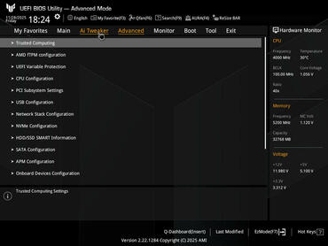 ASUS TUF GAMING B850 PLUS WIFI BIOS Advanced