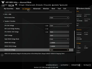 ASUS TUF GAMING B850 PLUS WIFI BIOS AI Tweaker Spannungen