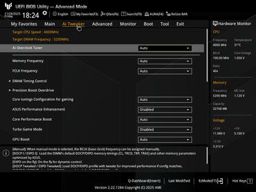 ASUS TUF GAMING B850 PLUS WIFI BIOS AI Tweaker
