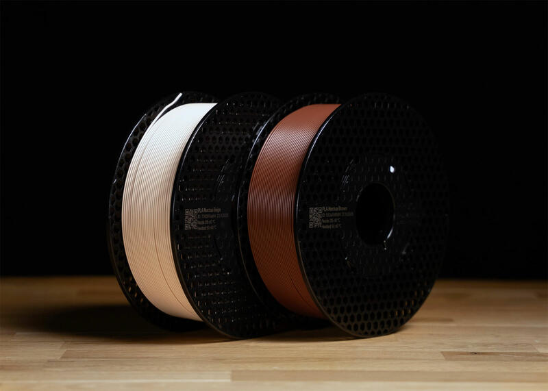 Prusament PLA Noctua Beige und Prusament PLA Noctua Brown