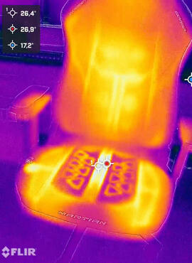 DXRacer Martian Pro XL Sitzlüftung Wärmebildaufnahme Kühlung