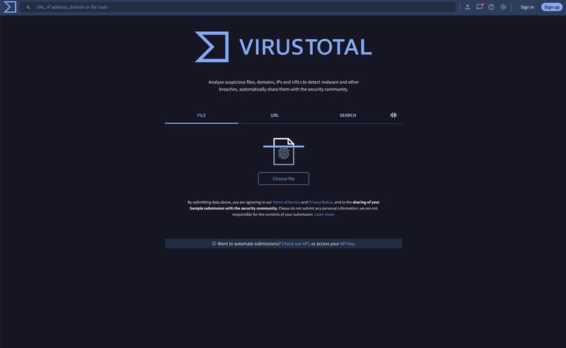 VirusTotal Online Test Tool für Viren und Malware VirusTotal Online Test Tool für Viren und Malware