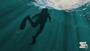 GTA V Taucher vor Wasseroberfläche