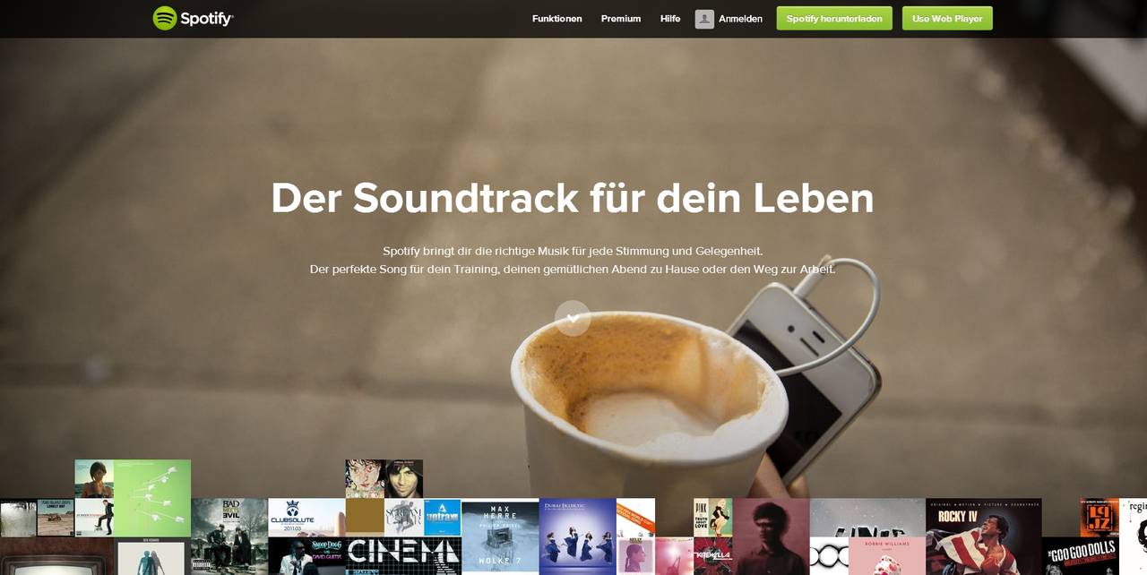 Spotify-Webseite