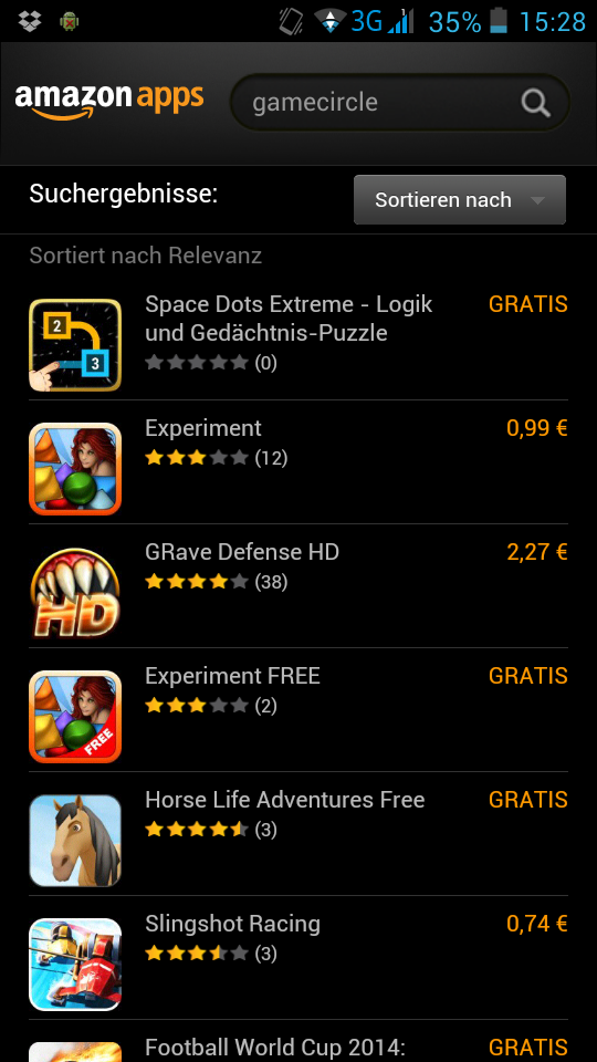 GameCircle-Spiele aus dem App-Shop