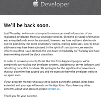 Apple: Entwicklerseiten nach Hackangriff offline