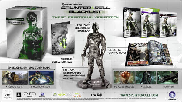 Splinter Cell Blacklist Lieferumfang The 5th Freedom Silver Edition Splinter Cell Blacklist Lieferumfang The 5th Freedom Silver Edition