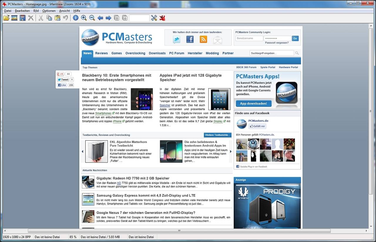 IrfanView  Bild © PCMasters.de